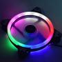 sddfor 12V LED Light CPU Cooler Fan, Silent Fan PC Computer Fan Case Heatsink Cooler Cooling Fan