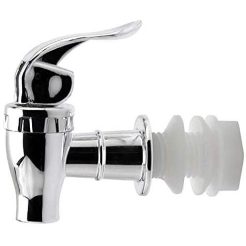 AquaNation BPA Free Replacement Cooler Faucet Water Bottle Jug Ceramic Water Crock Reusable Spigot Spout Water Beverage Lever Pour Dispenser Valve Gravity Water Tap - Chrome (1)