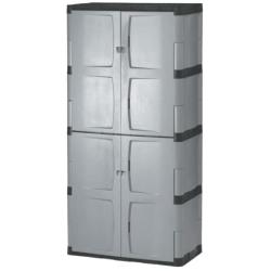 Rubbermaid Storage 72 Inch, Four-Shelf, 2 Door cabinet, Resin Locking Storage Cabinet