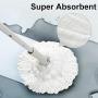 JEHONN Mop for Floor Cleaning Microfiber Twist Tornado Mop Dust Mop with Wringer Self-Wringing Metal with 2 Washable Replacements 51 Inches, Grey