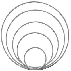 West Coast Paracord Metal Craft Hoops Dream Catcher Rings Metal Macrame Steel Hoops for Dreamcatchers, Macrame Projects, Wreaths, 10 Pieces in 5 Different Sizes (Silver)