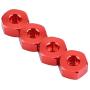 Dilwe RC Car Hex Hub Adapter, 4 Pcs Aluminium Alloy 6mm to 12mm Wheel Hex Hub Adapter for WPL 1634 RC Truck RC Spare Part Accessory (Red)