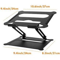 Lvyinyin Laptop Notebook Stand Holder, Adjustable Riser, Aluminum, Compatible with MacBook Air Pro, Dell, HP, Lenovo, Surface, Chromebook and Gaming Laptops Up to 15.6'', Black