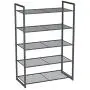 SONGMICS 5-Tier Shoe Rack, Stackable Shoe Organiser, 15-20 Pairs of Shoes, Metal Shoe Rack Storage, 24.8 x 11.8 x 36.2 Inches, Smoky Gray ULMR85GC SONGMICS 5-Tier Shoe Rack, Stackable Shoe Organiser, 15-20 Pairs of Shoes, Metal Shoe Rack Storage, 24.8 x 11.8 x 36.2 Inches, Smoky Gray ULMR85GC