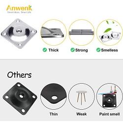 Anwenk Leg Mounting Plates, Furniture Leg Attachment Plates Industrial Strength T-Plate 5/16'' (M8) Sofa Legs with Hanger Bolts,Screws,Strengthen Weak Furniture Repair Damaged Sofa Couch Seat,Set of 4