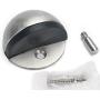 Gizhome 2 Pieces Round Door Stop, Heavy Duty Simple Doorstop Floor Mount, Solid Metal 304 Stainless Steel with Rubber Pad Cylindrical Ground Screw for Home Office Hotel Workstation, Brushed Silver
