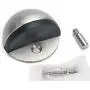 Gizhome 2 Pieces Round Door Stop, Heavy Duty Simple Doorstop Floor Mount, Solid Metal 304 Stainless Steel with Rubber Pad Cylindrical Ground Screw for Home Office Hotel Workstation, Brushed Silver