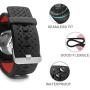 Sibode Compatible with Suunto Core Watch Band, Rubber Replacement Watch band, Soft Wrist Band Strap with Metal Clasp for Suunto Core Smart Watch (Black & Red)