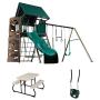 Lifetime 90188 Swing Set, Children’s Picnic Table & Bucket Swing Bundle, Earthtone