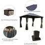 Kozyard Rosana Hardtop Aluminum Permanent Gazebo with 2-Layer Sidewalls (10ftx12ft)