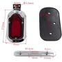 HTTMT XH3118B-A- Motorcycle Chrome Red Metal Tombstone Brake Tail Light Signal Compatible with Motorcycle Bike