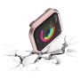 Leotop Compatible with Apple Watch Case 38mm 42mm, Compatible iWatch Bumper Metal Protective Cover Aluminum Alloy Frame Bling Shiny Protector Compatible Apple Watch Series 3/2/1(Matte Rose Gold, 38mm)