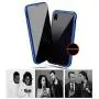 MIMEI Privacy Magnetic Case for iPhone X/Xs 5.8'', Clear Double Sided Tempered Glass [Magnet Absorption Metal Bumper Frame] Thin Anti-Spy 360 Full Protective Phone Case 5.8 (Blue, X/Xs 5.8'')