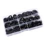 SpzcdZa 260pcs 7 size Internal Tooth Starlock Washers Locking Washer Assortment Kit, Push On Speed Clips Fasteners Assortment Kit,Quick Speed Locking Washers,Black Oxide Finish65Mn Black Oxide Finish