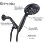 G-Promise Handheld Shower Head High Pressure 6 Spray Settings, Detachable Hand Held Showerhead 4.9'' Face with Extra Long Flexible Hose and Metal Adjustable Bracket (Oil Rubbed Bronze)