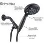 G-Promise Handheld Shower Head High Pressure 6 Spray Settings, Detachable Hand Held Showerhead 4.9'' Face with Extra Long Flexible Hose and Metal Adjustable Bracket (Oil Rubbed Bronze) G-Promise Handheld Shower Head High Pressure 6 Spray Settings, Detachable Hand Held Showerhead 4.9'' Face with Extra Long Flexible Hose and Metal Adjustable Bracket (Oil Rubbed Bronze)