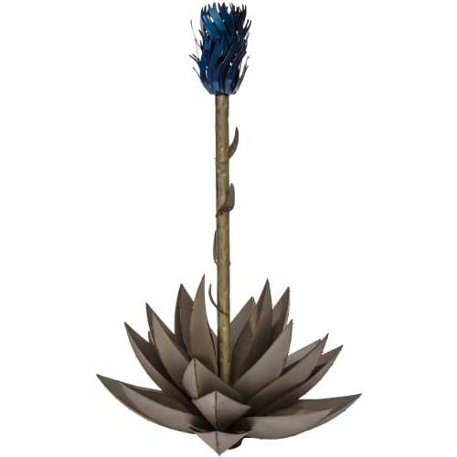 Desert Steel Blue Agave – Metal Cactus Torch – Large