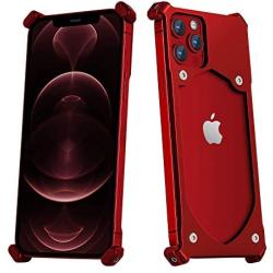 [iPhone 12/12 Pro] BeraShield Titanium Metal Slim Battery Case [Military Drop Tested, Lightweight, Naked Feel, Durable] Compatible with iPhone 12/12 Pro (Red)