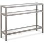 Henn&Hart AT0173 Industrial Console Sofa Table, 3-Tier Open Shelf Entryway/Hallway Table for Living Room, Multiple Co Modern Console Table, 42'', Silver