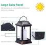 TomCare Solar lights Metal Flickering Flame Solar Lantern Outdoor Hanging Lanterns Lighting Heavy Duty Solar Powered Waterproof Umbrella LED Flame Lights for Garden Patio Pathway Deck Yard, 2 Pack