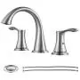 PARLOS Widespread 2 Handles Bathroom Faucet with Metal Pop Up Sink Drain and cUPC Faucet Supply Lines, Brushed Nickel, Demeter 13647 PARLOS Widespread 2 Handles Bathroom Faucet with Metal Pop Up Sink Drain and cUPC Faucet Supply Lines, Brushed Nickel, Demeter 13647