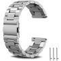Kartice Bands Compatible with Samsung Galaxy Watch 3 41mm Bands Active 2 44mm 40mm Bands 20mm Solid Stainless Steel Metal Band for Galaxy Active 2 Bands Men Women (Silver)