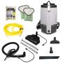 ProTeam W/Electrified Hose Outlet 103224 Cleaner, ProVac FS 6 Vacuum Backpack with HEPA Media Filtration and Commercial Power Nozzle Tool Kit, 6 Quart, Corded