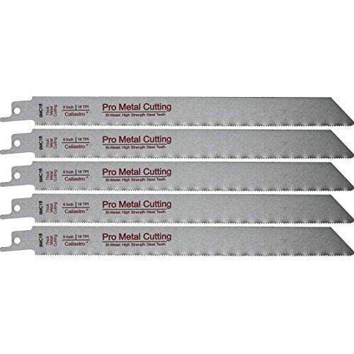 9-Inch Thick Metal Cutting Reciprocating Saw Blades (18 TPI) Made of Long Lasting Bi-Metal (HSS teeth bonded to HCS body) - 5 pack