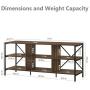 Furnitela Entertainment Center for 55 inch TV, Electronics Friendly TV Stand, Walnut Color Console Table with Storage