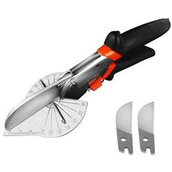 GARTOL Miter Shears- Multifunctional Trunking Shears for Angular Cutting of Moulding and Trim, Adjustable at 45 To 135 Degree, Hand Tools for Cutting Soft Wood, Plastic, PVC, with Replacement blades