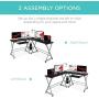 Best Choice Products Modular Wooden Sectional L-Shaped Workstation for Home, Office, Gaming, Study w/Wooden Tabletop, Metal Frame, Pull-Out Keyboard Tray, PC Tower Stand - Black