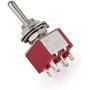 Clyxgs 10Pcs Rocker Toggle Switch ON-ON 6 Pins 2 Positions Metal Bat 3A 250V 5A 125V Red (Pack of 10)