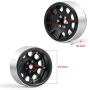 Que-T 2.2'' RC Rock Crawler Metal Alloy Beadlock Wheel Rims for 1/10 Axial Wraith D90 (Black)