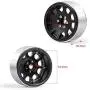 Que-T 2.2'' RC Rock Crawler Metal Alloy Beadlock Wheel Rims for 1/10 Axial Wraith D90 (Black)