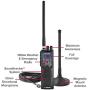 Cobra HHRT50 Road Trip Cb Radio - Emergency Radio, Travel Essentials, 2-Way Handheld Black Radio with Rooftop Magnet Mount Antenna, NOAA Channels, Dual Watch & 40 Channel Access