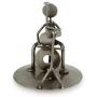 Handmade Auto Part Rustic Cellist Metal Sculpture (Mexico) Grey Iron