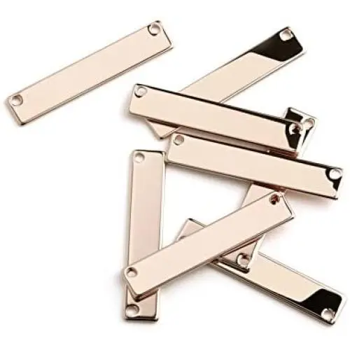 10 Pieces - 16K Rose Gold Plated Stamping Blank Bar Horizontal Pendant Name Plate Jewelry Supply Craft Supplies 1.35'' x 0.28'' (34.3mm x 7mm) - 10P4 (Rose Gold) 10 Pieces - 16K Rose Gold Plated Stamping Blank Bar Horizontal Pendant Name Plate Jewelry Supply Craft Supplies 1.35'' x 0.28'' (34.3mm x 7mm) - 10P4 (Rose Gold)