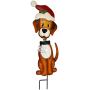Gift Boutique Christmas Yard Stakes - Outdoor Garden Decorations - Set of 2 30'' Metal Bobble-Head Dog Holiday Decoration