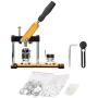 Rotate Button Maker, 1.26'' 32mm Button Badge Maker Pins Punch Press Machine Aluminum Frame 100pcs Free Button Parts Punch Press Machine for DIY Badges