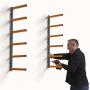 Bora Wood Organizer and Lumber Storage Metal Rack with 6-Level Wall Mount – Indoor and Outdoor Use, In Orange | PBR-001