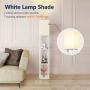 Addlon LED Modern Shelf Floor Lamp with White Lamp Shade and LED Bulb - Display Shelves Floor Lamps for Living Room Bedroom and Office - White