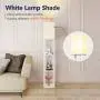 Addlon LED Modern Shelf Floor Lamp with White Lamp Shade and LED Bulb - Display Shelves Floor Lamps for Living Room Bedroom and Office - White
