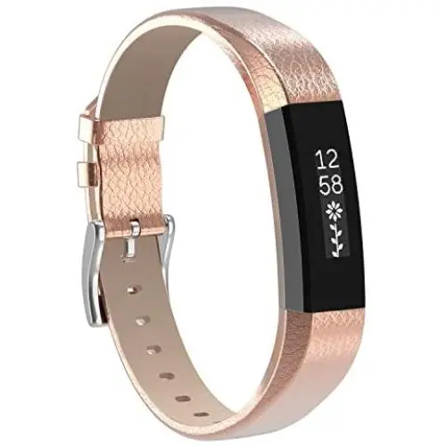 Henoda Replacemnt Leather Bands Compatible with Fitbit Alta/Fitbit Alta HR, Classic Genuine Leather Wristband, Small Large, No Tracker