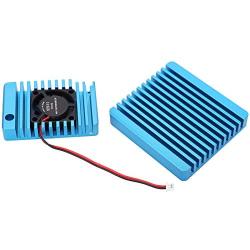 Aluminum Alloy Heat Sink Radiator with Mini Cooling Fan Heat Sink Cooling Fin for NanoPi R2S