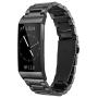 Shangpule Compatible for Fitbit Charge 3 / Fitbit Charge 4 / Fitbit Charge 3 SE Bands, Stainless Steel Metal Replacement Strap Wrist Band Compatible for Charge 3 Fitness Tracker Large Small (Black)