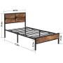 VECELO Twin Bed Frame Metal Platform with Wooden Headboard & Footboard Mattress Foundation Strong Metal Slats Support No Box Spring Replacement/Easy Assemble