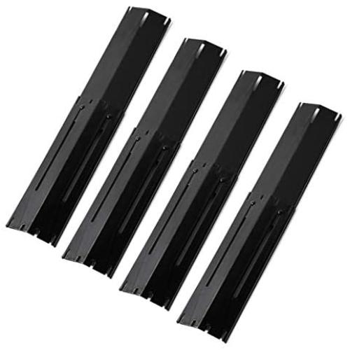 Broilmann Universal Adjustable Grill Heat Plate Replacement for Gas Grill, Porcelain Steel Heat Plate Shield, Flavorizer Bar, Extends from 11.75'' up to 21'' L (Pack of 4)