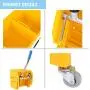 TryE 5 Gallon Yellow Mop Bucket with Wringer 21Qt Plastic Combo Bucket with Metal Handle and Wheels for Cleaning Floor TryE 5 Gallon Yellow Mop Bucket with Wringer 21Qt Plastic Combo Bucket with Metal Handle and Wheels for Cleaning Floor