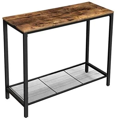 VASAGLE Console Table, Sofa Table, Entryway Table with Metal Mesh Shelf, 39.4 x 13.8 x 31.5 Inches, for Hallway, Entryway, Living Room, Industrial Rustic Brown ULNT86X VASAGLE Console Table, Sofa Table, Entryway Table with Metal Mesh Shelf, 39.4 x 13.8 x 31.5 Inches, for Hallway, Entryway, Living Room, Industrial Rustic Brown ULNT86X