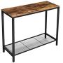 VASAGLE Console Table, Sofa Table, Entryway Table with Metal Mesh Shelf, 39.4 x 13.8 x 31.5 Inches, for Hallway, Entryway, Living Room, Industrial Rustic Brown ULNT86X